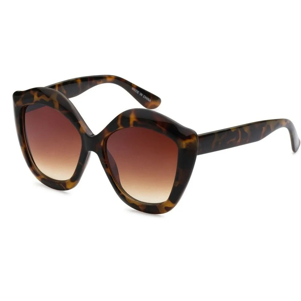 Cat Eye Sunglasses Tortoise Brown Fashion Oversized‎ Designer Women Tortoise New